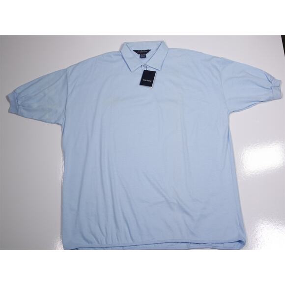 Daniel Hechter Vintage 80's Light Blue Jumper Polo Shirt New With Tags NOS XXL - Picture 2 of 6